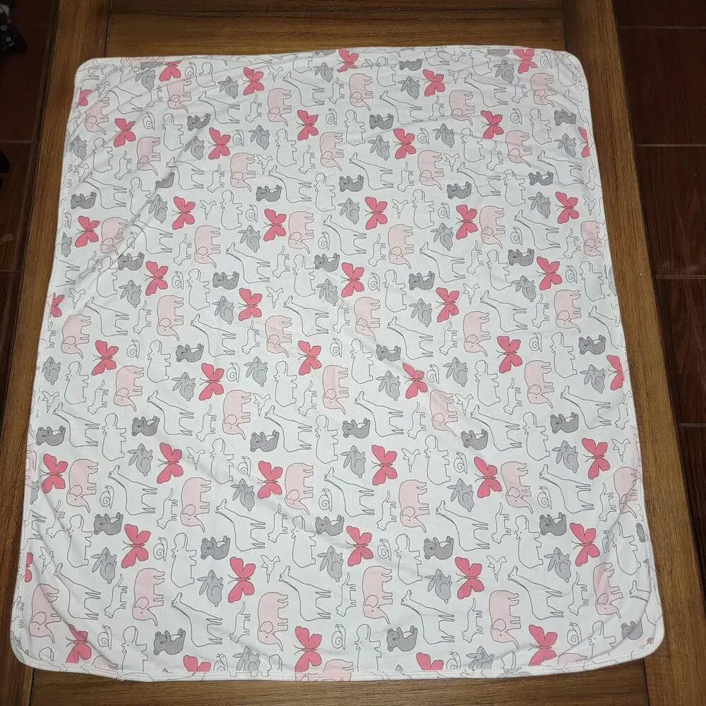 Set of 2 Carter's Receiving Blankets: Animals & Tiny Hearts - 31